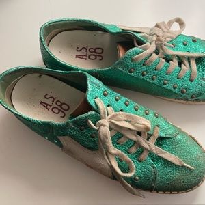 A.S.98 lightly worn electric green sneakers